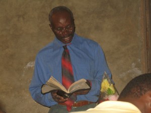 Pastor Zacharie preaching